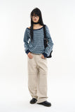 Knee pocket pigment cotton pants