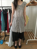 Use Check Puff Shirring Layered One Piece