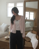 Eder Dot Ribbon Lace Cap Sleeveless