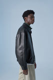 Fox leather minimal blouson