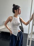 China lace hook slit sleeveless