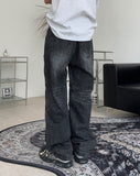 Henon Dart Cat Brush Denim Pants