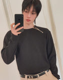 Coldy Waffle Shoulder Zip-Up T-shirt
