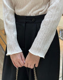 Mello Half-Neck Pleated T Blouse