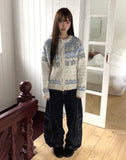 Feeder Nordic Snowflake Hairy Knit Cardigan
