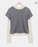 Cel Color Matching Layered Long Sleeve T-Shirt