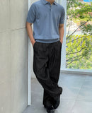 Non Fade Two-Tuck Linen Wide Denim Pants