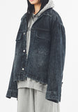 Crack washed over denim jacket
