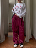 Heart point lettering cotton long sleeves