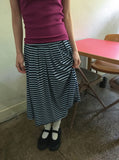 Ryujini striped long skirt