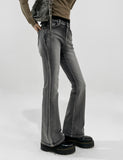 Pale brush bootcut denim pants