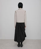 Asymmetrical Draped Layered Long Skirt