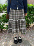 Natini Lace Check Midi Skirt