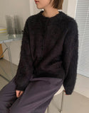 Koryus Bokashi Fur Round Knit Cardigan