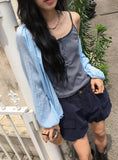 Kasumi Stripe Color Matching Button Sleeveless