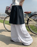 [BAONHAUS] Comne Banding Color Matching Dot Midi Skirt