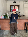 [BAONHAUS] Hokyo Star Color Matching Banding Wide Pants