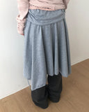 Kira Unbalanced Flare Shirring Skirt