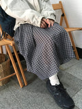 Heyo Check Banding Long Skirt