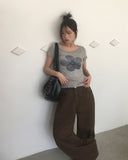 Carmen Flower See-Through Short Sleeve T-Shirt