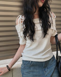 Pauline Off Shoulder Ribbon Short Sleeve Tee