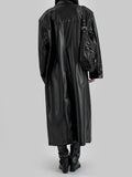 Pien leather long coat