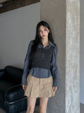 Windy Bret Button Ribbed Sleeveless