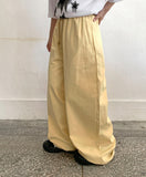 Mamiko pintuck string wide cotton banding pants