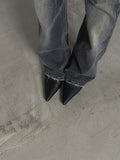 Sand Tin Washed Raw Bootcut Denim
