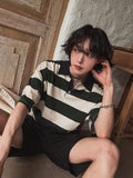 Fadi striped collar short sleeve t-shirt