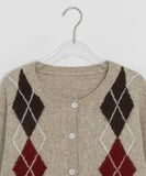 Migon Argyle Round Knit Cardigan