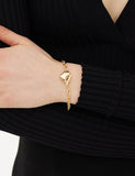 Pebble Heart Silver T-Bar Chain Bracelet