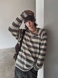 [LAN ARCHIVE] Shoulder Button Stripe Knit