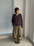 Runro Stripe Two-Way Hood Zip-Up Knit Cardigan