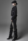 Grunge dark denim short jacket