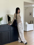 Puning Basic Plain Round Cropped Long Sleeve T-shirt