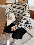 Ronmade Linen Stripe Long Sleeve Tee