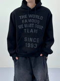 Unisex world lettering brushed hoodie