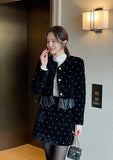 Gnut Frill Velvet Jacket Skirt Set