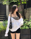 Awning Deep V-Neck Long Sleeve