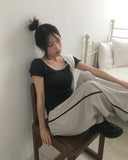 Yobi Line Color Matching Nylon Pants