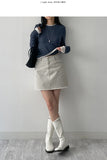 Fringe Denim Mini Skirt