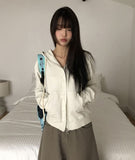 Ena Double Point Button Two-Way Hood Zip-Up