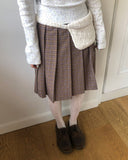 Lahae Pleated Check Midi Skirt