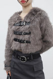 Literhan buckle fur jacket