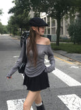 [Skirt Pants] Mendy Button Pleats Mini Skirt
