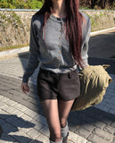 [U-BASIC] Woody Semi-Crop Round Cardigan