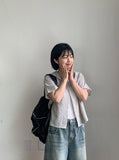 Meters Summer Check Hood Short Sleeve Shirt