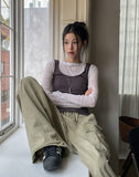Titi wrinkle see-through layered long sleeves