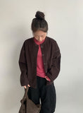 Decal Tencel Wool Round Long Sleeve Tee